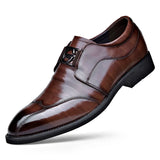 Men's Casual Shoes Brand Classic Casual Pu Leather Black Hot Breathable MartLion Dark Brown 47 