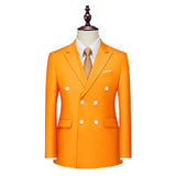 Handsome 100 Peacock Tail  Men's Suit Coat Casual Polyester  Four Seasons  Blazers Smart Casual MartLion orange M (EUR XXS) 
