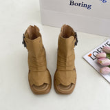 Summer Platform Fish Mouth High Top Sandals Women Genuine Leather Roman Cake Hollowed Out Height Mart Lion   
