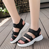 Platform Shoes Women's Sandals Wedge Heels Height Increaming Buckle Thick Soled Beach Sport Black Mart Lion black 03 34 