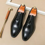 Mens Leather Shoes High Men's Shoes Oxford Wedding Men Dress Leather Shoes Gentleman Office Man Shoe MartLion