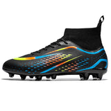 Men's Soccer Cleats Soccer Shoes Football Boots Wear Resistant AG Light Ankle Protect Outdoor Spikes MartLion Black 45 CHINA