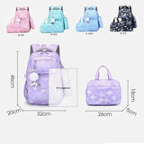 3pcs/Set Fish Scale Print Kid Backpack With Mermaid pendant Girl waterproof School Bag Children Schoolbag  For teenage girls MartLion   