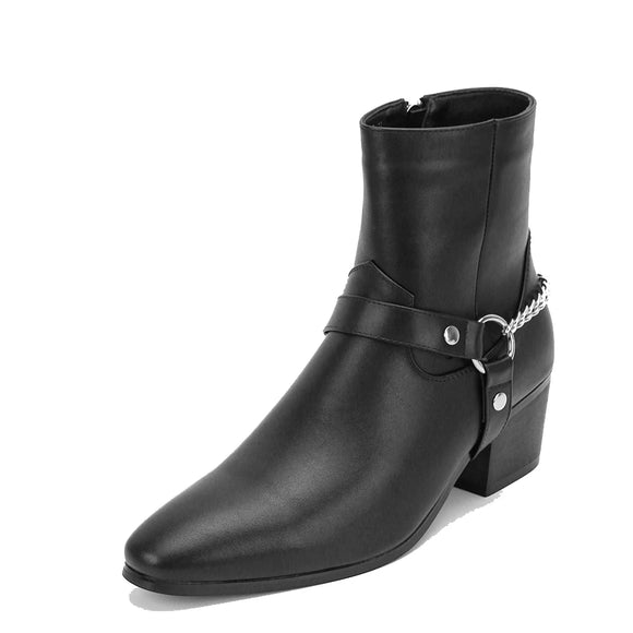 Men's Boots Black High Heel MartLion black 45 