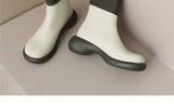 Thick Bottoms Autumn Women Ankle Boots Unique Designer Round Toes Patchwork Leather Platform Short Casual MartLion   
