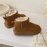 Winter Children Wool Snow Boots Boys Girls Genuine Leather Boots Baby Soft Cow Suede Cotton Shoes Kids Winter MartLion   