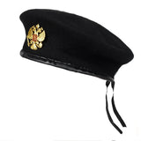 Autumn winter cap warm woolen octagonal hat adjustable beret hats versatile unisex beanie pure color beret caps MartLion Black 1  