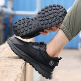 Men's Safety Shoes Rotating Button Work Boots Steel Toe Work Sneakers Puncture-Proof Indestructible MartLion   