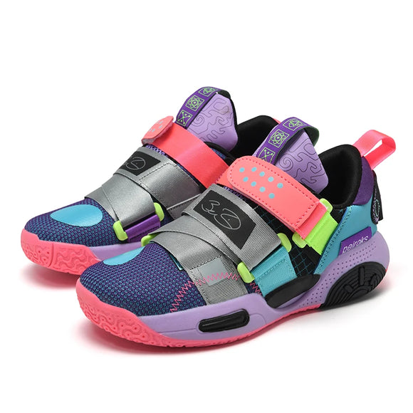 Children's Basketball Shoes For Boys Girls Non-slip Kids Sport Lightweight Outdoor Sneakers Trainers Footwear MartLion Blue Purple 31 