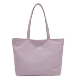 Tote Bag Simple Commuting Shopping Women's Shoulder Nylon Waterproof Cloth Bag Large Capacity Mart Lion Purple  