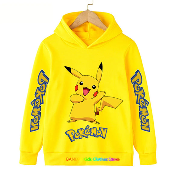 Kawaii Pokemon Hoodie Kids Clothes Girls Clothing Baby Boys Clothes Autumn Warm Pikachu Sweatshirt Children Tops MartLion   