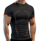 Summer Gym Shirt Sport T Shirt Men's Quick Dry Running Workout Tees Fitness Tops Short Sleeve Clothes Mart Lion black S 
