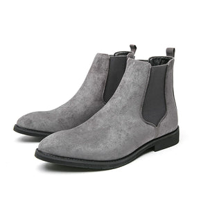 Gray Chelsea Boots Men's  Flock Cowboy Handmade MartLion gray 40 