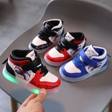 Children's Led Light Shoes Aoger Spiderman Boys Sneakers Girls Cartton Casual Breathable Kids Sport MartLion   