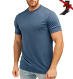  100% Merino Wool T Shirt Men's Base Layer Merino T shirt 180G Everyday Undershirt Wicking Breathable Anti-Odor + Hiking Socks MartLion - Mart Lion