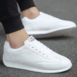 Men's Shoes Sneakers White Board White Zapatillas Hombre Soft White Pointed Flat MartLion WHITE 40 