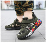 Shoes Children Camouflage Green Sneaker For Kid Walking PU Breathable MartLion   