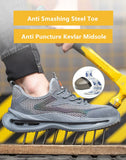  summer breathable work shoes with iron toe anti puncture security work sneakers men's anti-slip Lightweight MartLion - Mart Lion