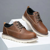 Men Leather Shoes Business Casual Shoes Flat Sole Casual Shoes Shock-Absorbing Footwear Wear-Resistant MartLion 200835 brown 43 