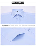 Men's Classic French Cuffs Solid Dress Shirt Fly Front Placket Formal Business Standard-fit Long Sleeve Office Work White Shirts MartLion   