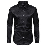 Men's Dress Shirts Long Sleeve Regualr Fit Casual Button Down Shirts Wrinkle-Free Casual Collar Shirt MartLion Black S 