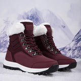 Women Snow Boots Female Winter Casual Shoes Outdoor Youth Mid-Calf Boots Waterproof Plush Ladies Cotton-padded Shoes MartLion   