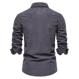 Autumn Cotton Shirt Men's Casual Shirt Lapel Solid Pocket Men's Shirt Autumn MartLion   