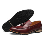 Brogue Men's Baroque classic Tessels Moccasins Leather Casual Oxford Loafers Flats Shoes Mart Lion   