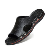 Design Summer Men's Slippers Outdoor Slides Non Slip Lightweight Beach Shoes Footwear MartLion black 41 