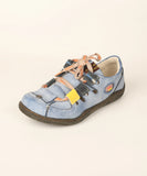 Women's Patchwork Leather Walking Sandal Shoes MartLion Blue 36 