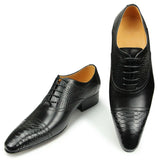 Men's Leather Shoes Carved Brogue British Formal Pointed Oxford Office Casual MartLion   
