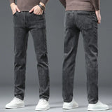 Men's Black Gray Jeans Stretch Classic Slim  Black Denim Pants Elasticity Male  Casual Trousers MartLion   