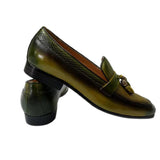 Men's Outdoor Everyday Casual Shoes Designer Elegant Luxury Slip on Black and Green Penny Loafers CN MartLion   