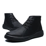 Winter Fur Warm Chelsea Men's Boots Suede Vintage Tendon Sole Wear Work Outdoor Soft Sole MartLion Black 46 