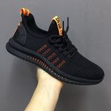 Mesh Sneakers Casual Shoes men's Lac-up Lightweight Breathable Walking Zapatillas Hombre Mart Lion black orange 39 