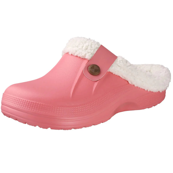 Casual Women Shoes EVA Clogs House Indoor Soft Fur Men's Slippers Outdoor Garden MartLion Pink 46-47(10.8-11 inch) CHINA