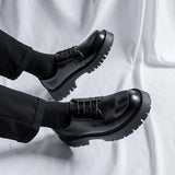 Men's Harajuku Korean Streetwear Wedding Leather Shoes High Sole Platform Casual Leather MartLion   