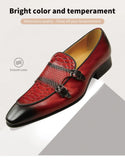 Summer Pointed Toe Crocodile Print Loafers Leather Shoes Men's Classic Casual Wedding Luxury MartLion   