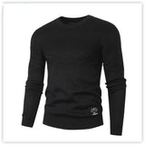 Spring Men's Round Neck Pullover Sweater Long Sleeve Jacquard Knitted Tshirts Trend Slim Patchwork Jumper for Autumn Mart Lion 19 black M 