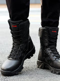 Men's Tactical Military Boots Casual Shoes Leather SWAT Army Motorcycle Ankle Combat  Black Militares Hombre MartLion   