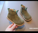 Autumn Winter Children Cotton Boots Boys British Style Leather Girls Retro Short Baby Soft Anti-kick Warm Shoes MartLion   