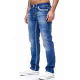 Straight Pants Casual Sports  Color Stretch Cotton Wash Jeans Pockets Street Men's Pants MartLion   