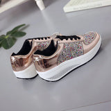 Casual Shoes for Women Lace-Up Sneakers Elegant Vulcanized Flats Luxury MartLion   