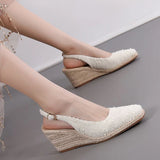 Summer High Heels Women Party Shoes Ladies Wedges Heels 8cm Pointed toe Pumps MartLion   