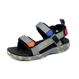 Summer Kids Sandals Breathable Boys Soft Children's Shoes Outdoor Beach Kids Lightweight Mart Lion 8024 gray 28 CN