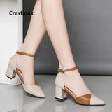 Women Cute Black Pu Leather Spring Office Square Heel Shoes Lady Pumps MartLion ae 35 