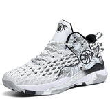 Men's Basketball Shoes Breathable Cushioning Outdoor Sports Gym Training Athletic Sneakers MartLion white black 39 