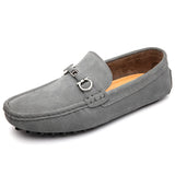 Suede Leather Loafers Casual Slip On Shoes Men's Hombre Slip-ons Loafer Luxury Spring Summer Autumn Winter MartLion Gray 38 
