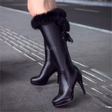 Spring Thigh High Boots Platform Winter Women Over the Knee Suede Long High Heels Wedge Shoes MartLion   