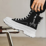 Men's Casual Sneakers Canvas Platform Ankle Boots High-cut Thick Bottom Basketball Trainers Breathable Sport Shoes Mart Lion   